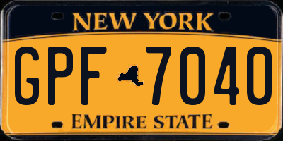NY license plate GPF7040
