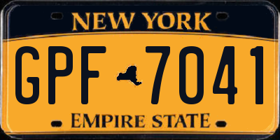 NY license plate GPF7041