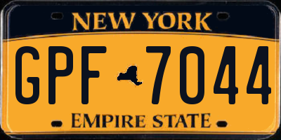 NY license plate GPF7044
