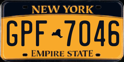 NY license plate GPF7046