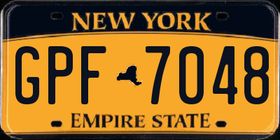 NY license plate GPF7048