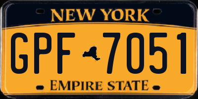 NY license plate GPF7051