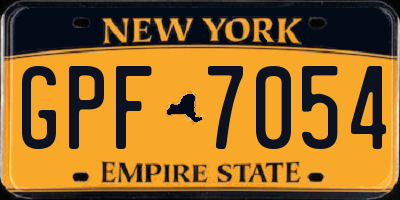 NY license plate GPF7054
