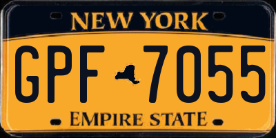 NY license plate GPF7055