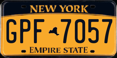 NY license plate GPF7057