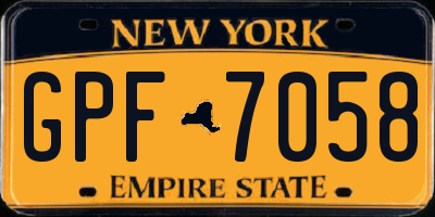 NY license plate GPF7058
