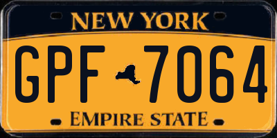 NY license plate GPF7064
