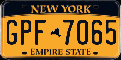 NY license plate GPF7065