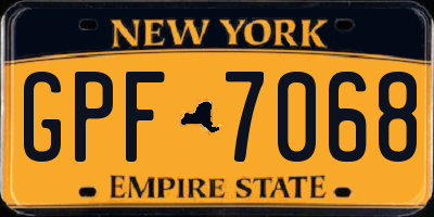 NY license plate GPF7068