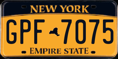 NY license plate GPF7075