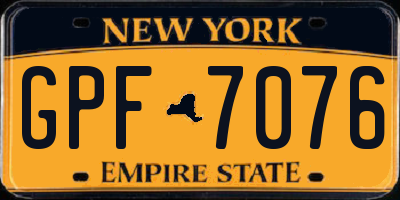 NY license plate GPF7076