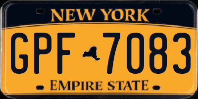 NY license plate GPF7083