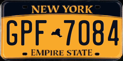 NY license plate GPF7084