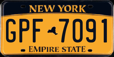 NY license plate GPF7091