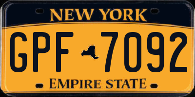 NY license plate GPF7092