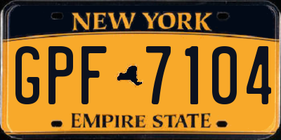 NY license plate GPF7104
