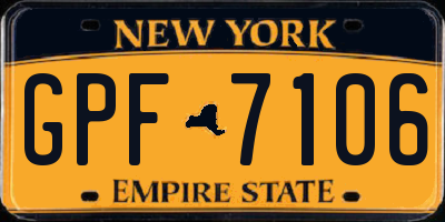 NY license plate GPF7106