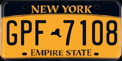 NY license plate GPF7108
