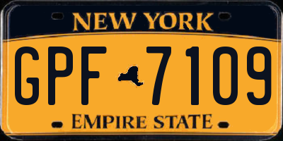 NY license plate GPF7109