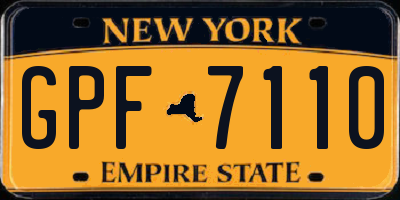 NY license plate GPF7110