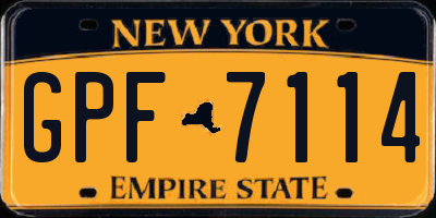 NY license plate GPF7114