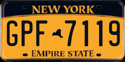 NY license plate GPF7119