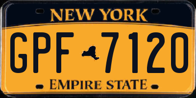 NY license plate GPF7120