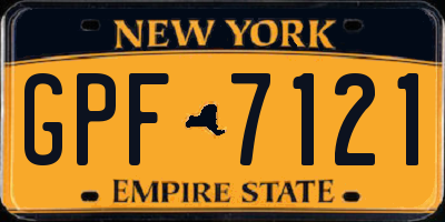 NY license plate GPF7121