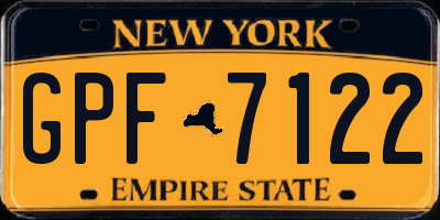 NY license plate GPF7122