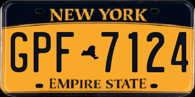 NY license plate GPF7124