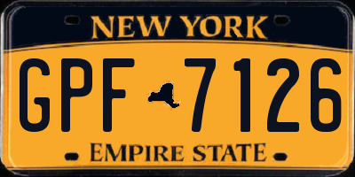NY license plate GPF7126