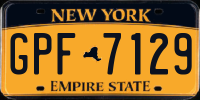 NY license plate GPF7129