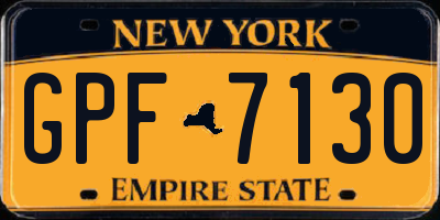 NY license plate GPF7130