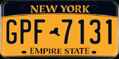 NY license plate GPF7131