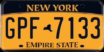 NY license plate GPF7133
