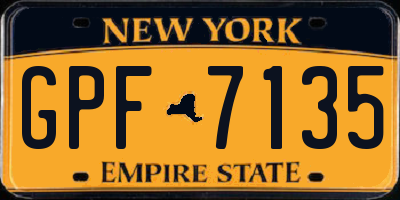 NY license plate GPF7135