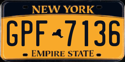 NY license plate GPF7136