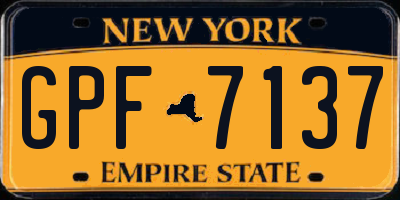 NY license plate GPF7137