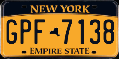 NY license plate GPF7138