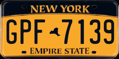 NY license plate GPF7139
