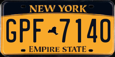 NY license plate GPF7140