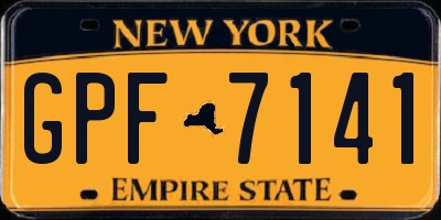 NY license plate GPF7141