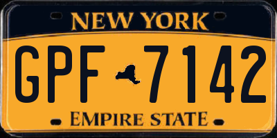 NY license plate GPF7142