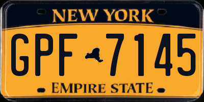 NY license plate GPF7145