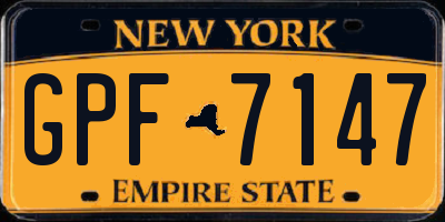 NY license plate GPF7147