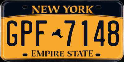 NY license plate GPF7148