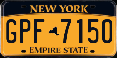 NY license plate GPF7150