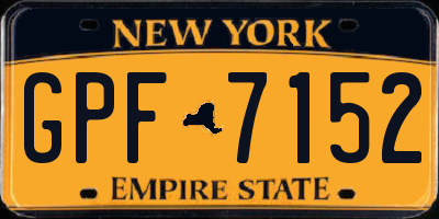 NY license plate GPF7152