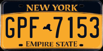 NY license plate GPF7153