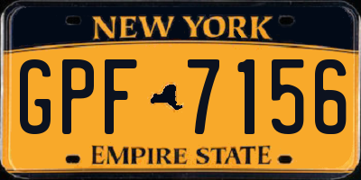 NY license plate GPF7156